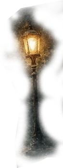 Lampadaire victorien sur le décor de fond